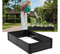 Bettizia Plateau de jardin Noir 160x90x30cm Acier galvanisé - Plateaux de jardin