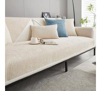 Bettschlange - Housse de canapé, Couvre-canapé en forme de L 1/2/3/4 places, Protection de canapé antidérapante, Couvre-canapé universel pour assise, Beige, 70 x 150 cm