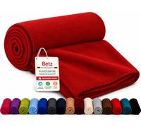 Betz Couverture Polaire uni de Luxe Plaid en Polaire Taille 130x170 cm Qualité 180 g/m² Couleur Rouge foncé
