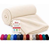 Betz de Luxe Couverture Polaire Plaid en Polaire Taille 130x170 cm qualité 180 g/m² Couleur Unie Creme