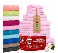 Betz Lot de 12 Serviettes Palermo Set de 2 draps de Bain 4 Serviettes de Toilette 2 Serviettes d'invité 2 lavettes 2 Gants de Toilette 100% Coton Couleur rosé