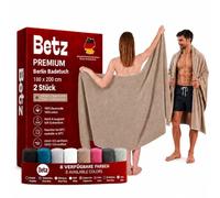 Betz Lot de 2 Serviettes/draps de Bain XXL Berlin 100% Coton 100x200 cm Couleur Cappuccino - Berlin
