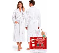 Betz peignoir BERLIN en coton avec col châle pour hommes et femmes peignoir de sauna peignoir de bain long peignoir d’intérieur