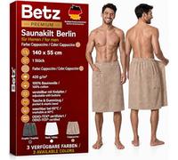 Betz Serviette à Sauna pour Homme Tissu éponge Kilt Wellness pour Le Sauna Taille Ajustable par Bouton et élastique 100% Coton Couleur Cappuccino Berlin
