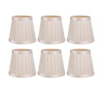 Beufee 6 PCS Beige Abat-Jour, Lustre Suspension Lumière Chaude pour Lampes de Table Petit Couvercle de Lampe Clip sur Ampoule E14, 3.3x4.3x4.7in
