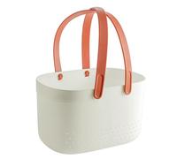 Beufee Panier de douche, organisateur de caddie avec poignée, support de jouets de bain portable, panier de rangement en plastique réutilisable avec trous de ventilation pour salle de (White)