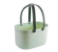 Beufee Panier de douche, organisateur de caddie avec poignée, support de jouets de bain portable, panier de rangement en plastique réutilisable avec trous de ventilation pour salle de (Green)