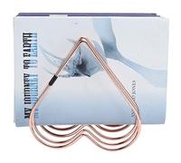Beufee Porte-revues Ajustable, Porte-revues en Forme de Coeur, Organisateur de Stockage, Porte-revues de Bureau, Support de Rangement pour Livres en métal(Or Rose)