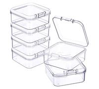 BEUON Mini BoîTe de Rangement Transparente en Plastique de 6 PièCes pour la Collecte de Petits Objets, Perles, Cartes de Visite