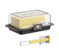 Beurrier - 18,5 x 11 x 6,8 cm - Bol couvert avec cuillère à beurre - Boîte à fromage incassable multifonction - Pour la côte orientale