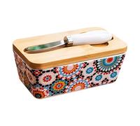 Beurrier Avec Couvercle, Boîte À Beurre Avec Couteau À Épandeur Récipient À Beurrere En Céramique Conteneur De Beurres Pour La Maison Et La Cuisine, 14.8x8.5x6.5cm