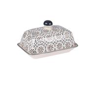 Beurrier avec couvercle cloche Grès NELSON Fleurs TABLE PASSION