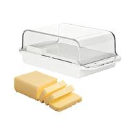 Beurrier avec couvercle - Distributeur transparent de style maison de campagne - Plateau porte-beurre - Pour étagère de réfrigérateur, porte de réfrigérateur, cuisine, maison, dortoir, camping