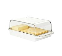 Beurrier avec couvercle - Distributeur transparent maison de campagne - Plateau porte-beurre transparent - Pour fromage frais, plan de travail, étagère de réfrigérateur, porte, réfrigérateur, maison