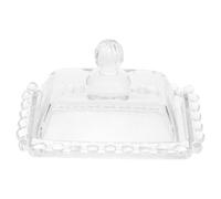Beurrier avec Couvercle en Verre, Plateau Dessert Élégant 1 Pièce | Boite Beurre Frigo, Assiette à Beurre avec Couvercle, Beurrier Pratique pour Fêtes