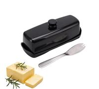 Beurrier Avec Couvercle Et Couteau, Boîte De Rangement Compacte Pour Fromage De Grande Capacité En Plastique Pour Comptoir De Cuisine Et Réfrigérateurs(Noir)