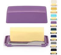 Beurrier avec couvercle pour comptoir, Kyraton Beurrier Plastique Avec Couteau à Beurre Polyvalent En Acier Inoxydable, Boite A Beurre Pour Frigo, Cadeau De Cuisine Pour Femme, Mère