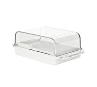 Beurrier avec couvercle, récipient de rangement transparent et hermétique de style maison de campagne, élégant porte-baguettes de beurre avec outil de coupe et de séparation intégré, porte-tranches de