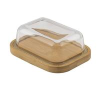 Beurrier Bambou Label Fsc 16x13cm Couvercle Verre