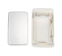 Beurrier Blanc Couvercle, Coupe-beurre Inox pour Fromage et Margarine | Boîte Plastique Pratique, Bord Lisse, Conservation Propre au Réfrigérateur, Service à Table, pour Cuisiniers Amateurs