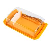 Beurrier Coupe-beurre en Acier Inoxydable et Couvercle Transparent | Plastique Facile à Laver, Portions Régulières, Fourchette Incluse, pour Margarine ou Fromage Frais au Petit Déjeuner
