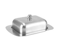 Beurrier en acier inoxydable, plateau de rangement en métal, 19,1 x 12,7 cm, récipient de qualité alimentaire, beurre couvert, finition en acier brossé, pour service de comptoir, stockage frais du