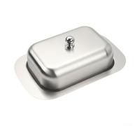 Beurrier en acier inoxydable série 201 robuste pour 250 g de beurre, fromage, pain, cuisine, multi-usage, 18,5 x 12,3 x 6 cm