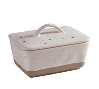 Beurrier en céramique avec couvercle, beurrier rectangulaire pour 250 g/500 g de beurre, boîte de rangement de beurre rustique, boîte à beurre faite à la main pour réfrigérateur et table à manger