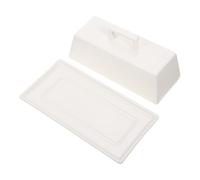 Beurrier en Céramique Blanc avec Couvercle, pour Beurre et Snacks | Étanchéité, Nettoyage Facile, Chauffage Micro-ondes Direct, Usage Dessert, Restaurants, Service