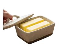 Beurrier en Céramique - Pot à Butter Dish Box avec Couvercle - Boîte à Beurre en Porcelaine - Scellée Beurrier Utilisé - Passe lave-vaisselle pour Placer Beurre Fromage Fruit Salade, 350ml