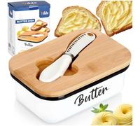 BEURRIER EN MÉTAL AVEC COUTEAU BLANC 139515