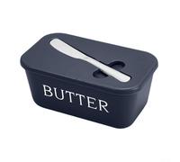 Beurrier en plastique avec couvercle, 16,7 x 9,7 x 7,4 cm, récipient à beurre avec support de spatule pratique pour le rangement de la cuisine au beurre, fromage, bleu