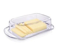 Beurrier en plastique - EXCELLENT HOUSEWARE - 17,5x11,5x4,5 cm - Transparent - Couvercle inclus