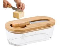 Beurrier en verre, 300 ml avec couvercle et grattoir vintage avec couvercle pour comptoir, pour la maison, réfrigérateur, bureau, appartement, dortoir, pique-nique, camping,
