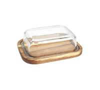 AltoBuy Beurrier en Verre et Acacia Massif 19x14cm - TISSA
