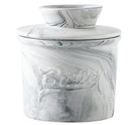 Beurrier français Récipient de rangement avec couvercle | Assiette à beurre en céramique pour table à manger, plan de travail, brunch, repas familial, pique-nique et réunions festives