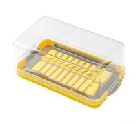 Beurrier Hermétique avec Grille de en Acier - Boîte à Étanche pour , Idéal pour Blocs de 250g et 454g, Design Compact Jaune(L)