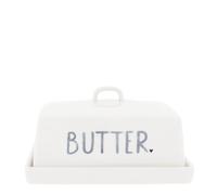 Beurrier Iris Blue Butter en céramique Blanc Bleu 12 x 15 cm Bastion Collections