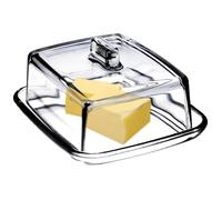 Beurrier - KADAX - Rectangulaire - Verre Transparent - Couvercle avec Poignée - 14 5 x 12 x 7 cm