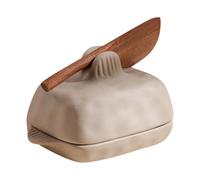 Beurrier - Porte-fromage en céramique | Beurrier en céramique | Plateau à fromage avec cutter pour fête de préparation des repas dans la cuisine