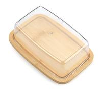 Beurrier pratique, plateau de rangement du beurre avec couvercle, récipient en bambou pour le stockage et les portions des beurres élégants
