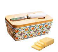 Beurrier - Récipient à Beurre en Céramique avec Couteau Intégré de Cuisine | Décor de Cuisine Conservation Hermétique pour Tartinables Maison Noix Sucre Condiments Pâtisserie