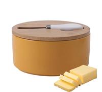 Beurrier recouvert de céramique avec racloir, beurrier avec couvercle, décoration de table de comptoir de maison (A)