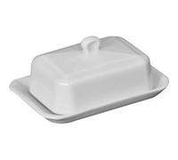 Girard Beurrier rectangulaire 250g avec couvercle cloche en porcelaine blanc