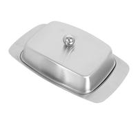 Beurrier Rectangulaire en Acier Inoxydable avec Couvercle et Poignée | Plateau Amovible, Bords Lisses, Surface Douce, Conservation du Beurre ou Margarine, Table Petit-déjeuner, Comptoir