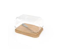 Beurrier verre bambou avec couteau Pebbly