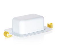Beurrier Vilde - Couvercle pour préserver la fraîcheur - 20 x 15 x 7,5 cm - Acier blanc