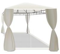 Beusi - gazebo de jardin en fer 3x2 mt avec couverture en polyester, 4 rideaux latéraux et 4 moustiquaires avec fermeture éclair et lacets.