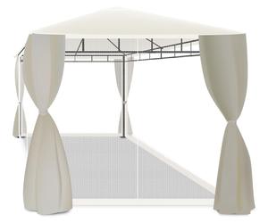 Beusi - gazebo de jardin en fer 3x2 mt avec couverture en polyester, 4 rideaux latéraux et 4 moustiquaires avec fermeture éclair et lacets.