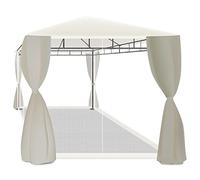 Beusi - tonnelle de jardin 3 x 2 m en fer avec bâche en polyester, 4 rideaux latéraux et 4 moustiquaires avec fermetures éclair et lacets